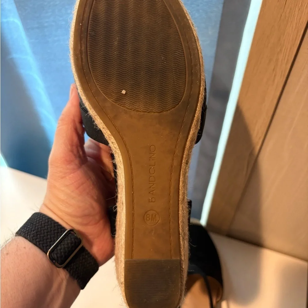Bandolino Black Espadrille Slingbacks